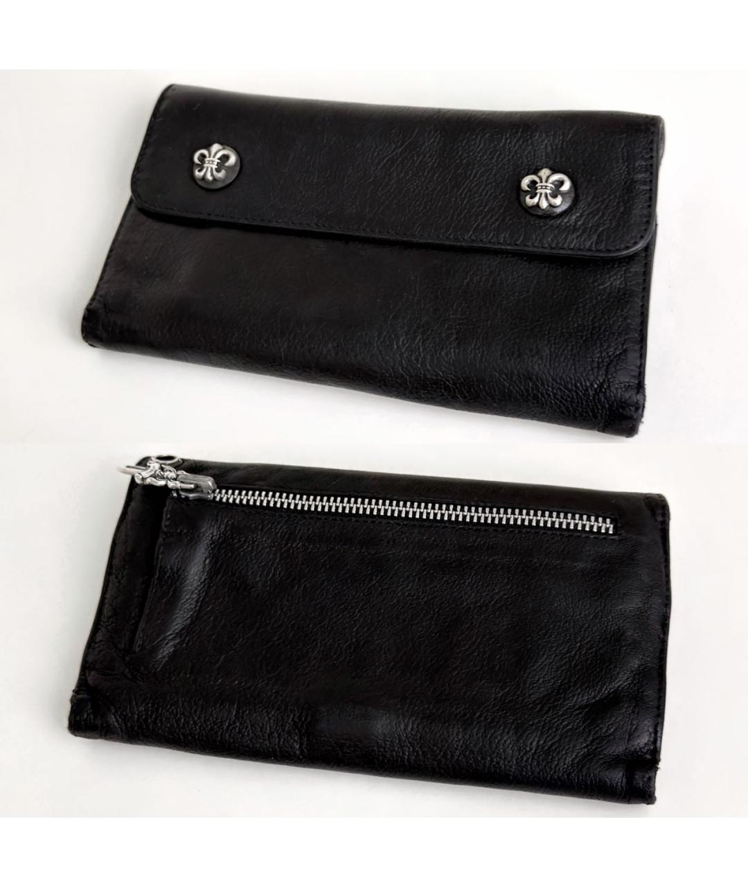 CHROME HEARTS Черный кожаный кошелек, фото 4