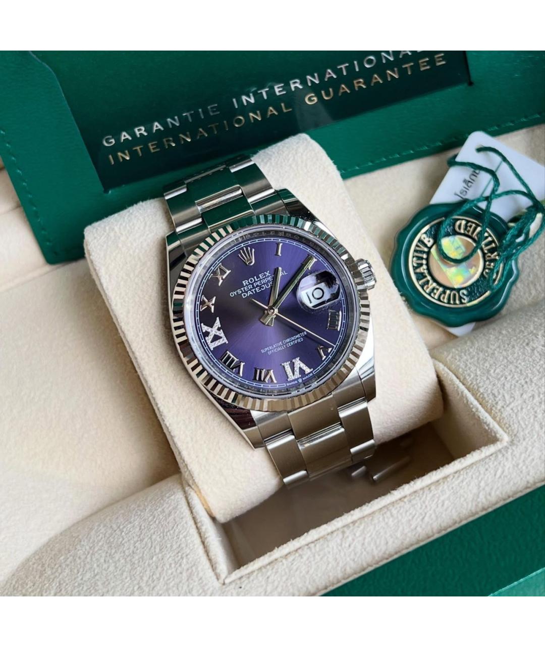 ROLEX Фиолетовые часы из белого золота, фото 2