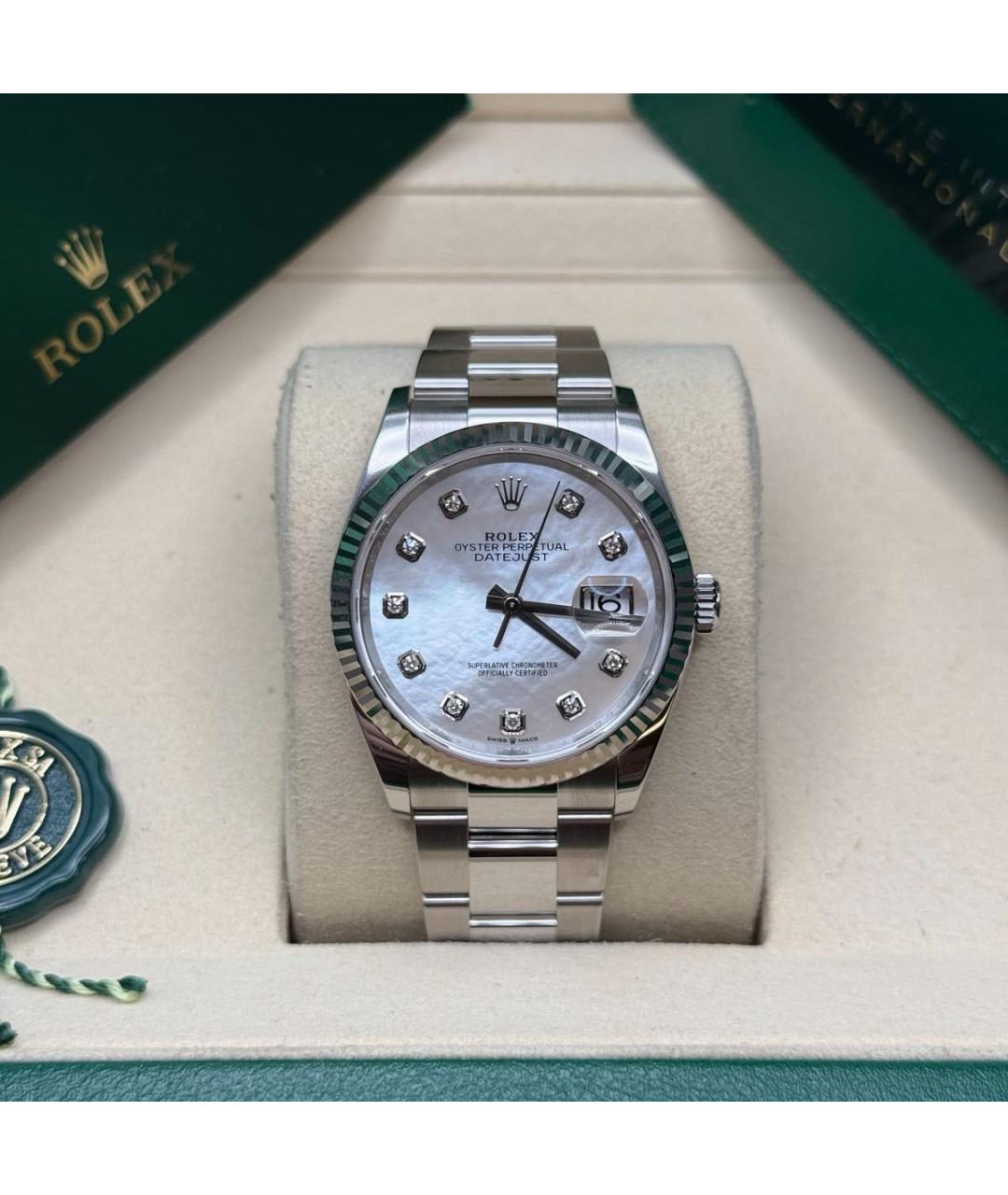 ROLEX Белые часы из белого золота, фото 2