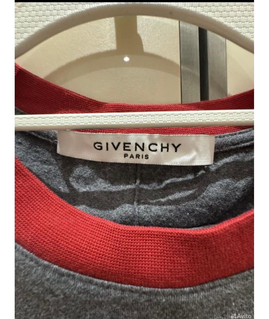 GIVENCHY Серая хлопковая футболка, фото 2
