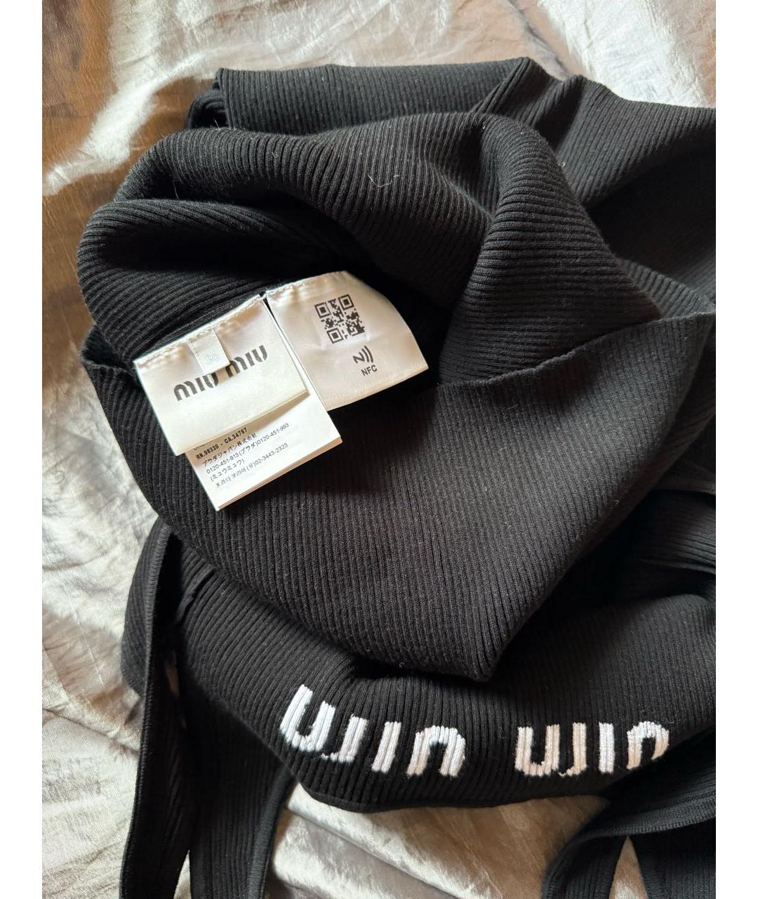 MIU MIU Черное вискозное повседневное платье, фото 3