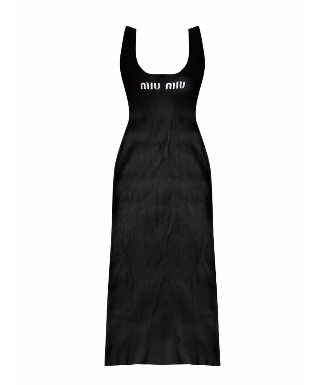 MIU MIU Черное вискозное повседневное платье, фото 1