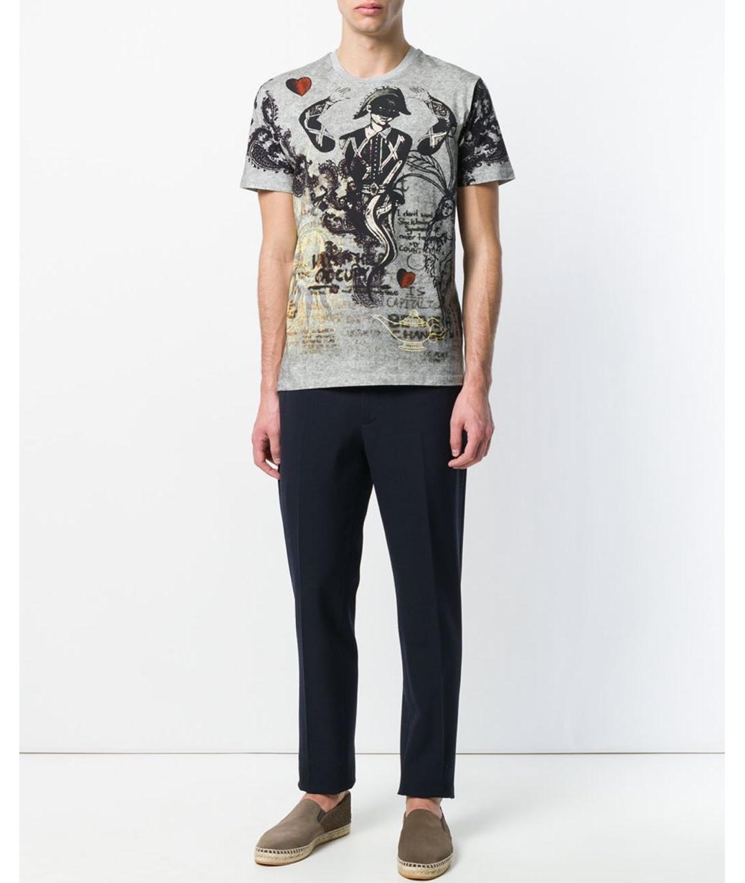 ETRO Серая хлопковая футболка, фото 2