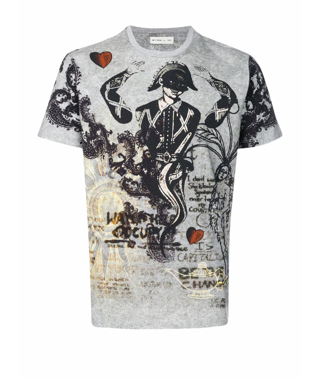 ETRO Серая хлопковая футболка, фото 9