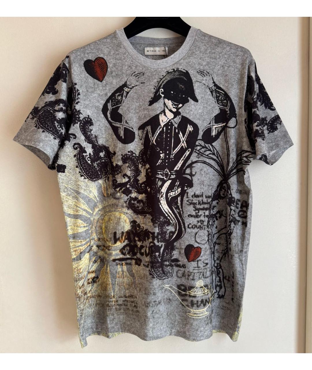 ETRO Серая хлопковая футболка, фото 5