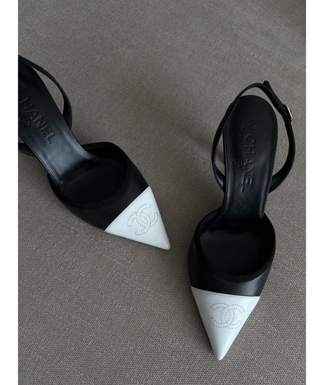 CHANEL Черные кожаные туфли, фото 2