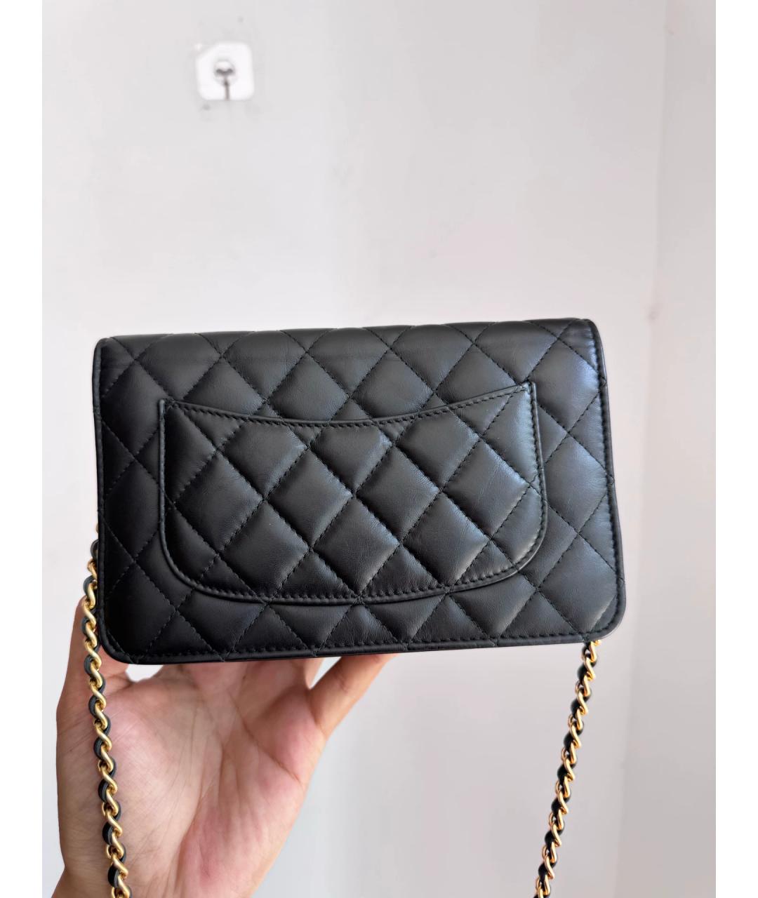CHANEL Черная кожаная сумка через плечо, фото 3