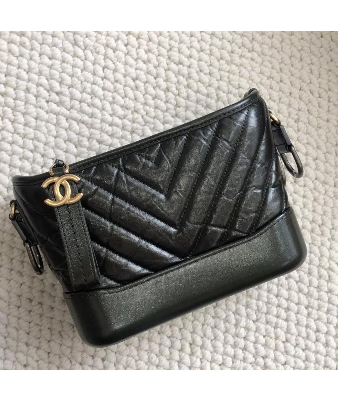 CHANEL Черная кожаная сумка через плечо, фото 8