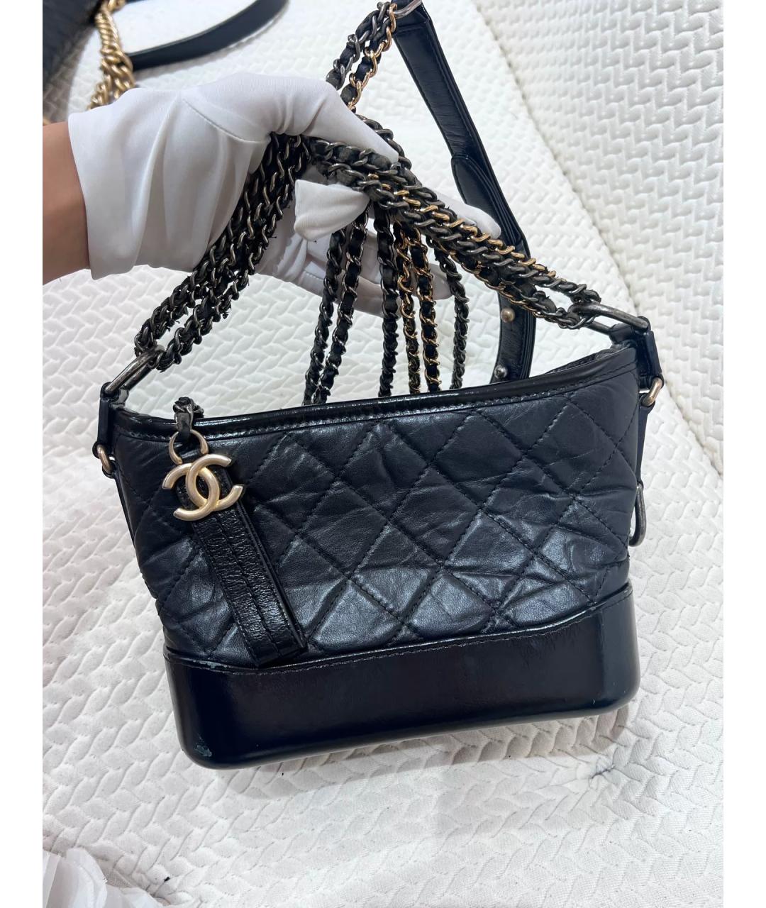 CHANEL Черная кожаная сумка через плечо, фото 8