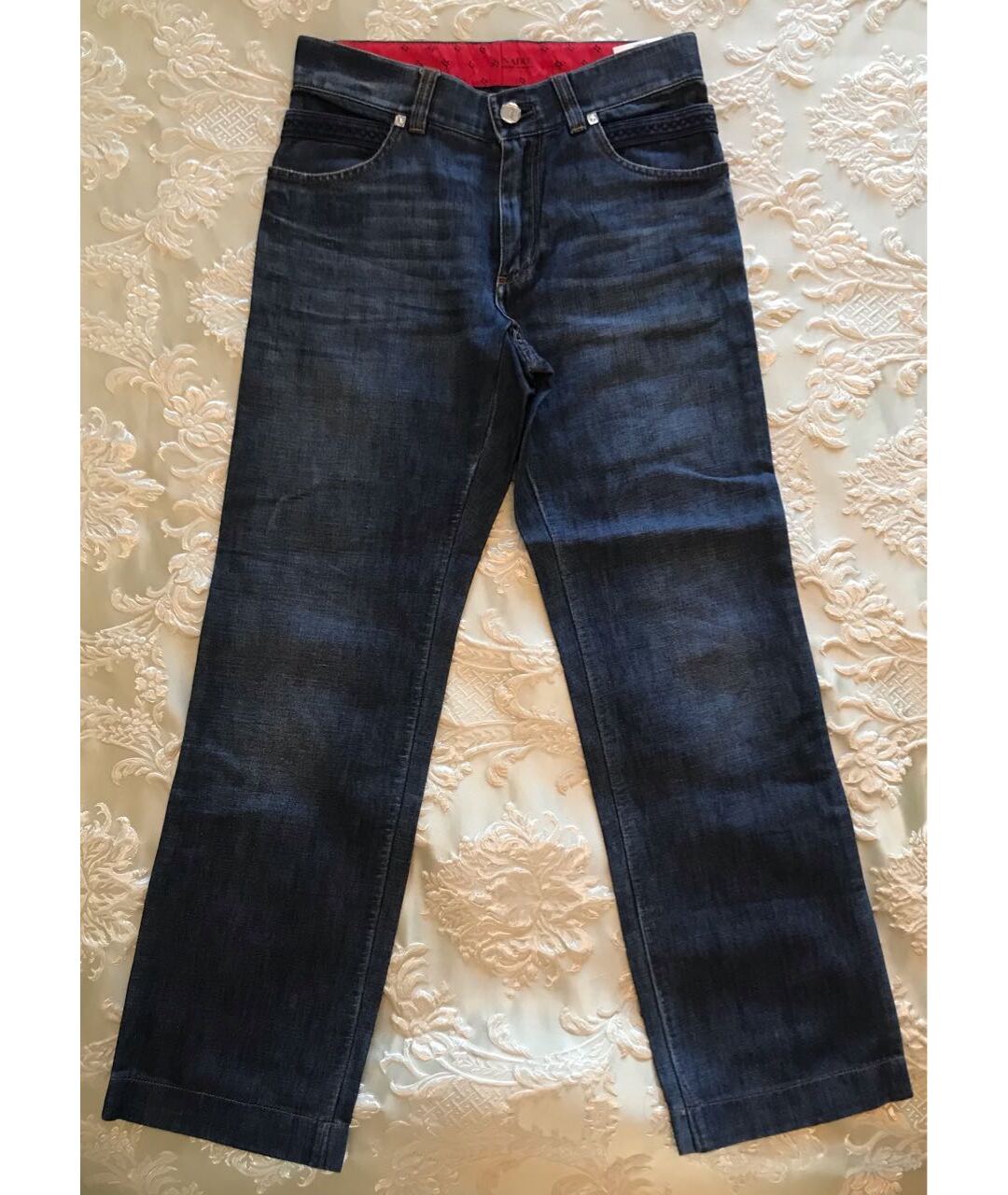 BILLIONAIRE Синие хлопковые прямые джинсы, фото 8