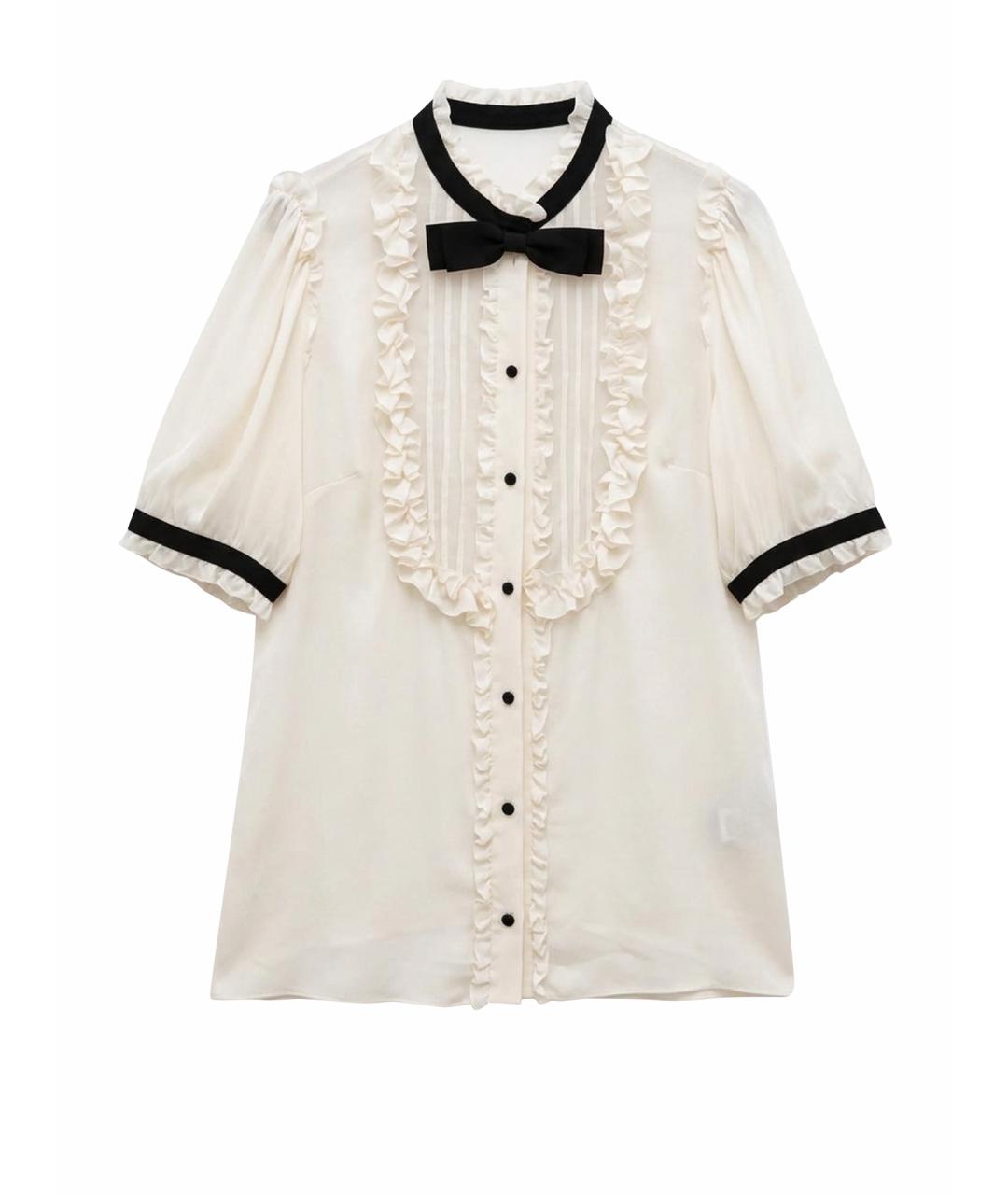DOLCE&GABBANA Белая шелковая блузы, фото 1