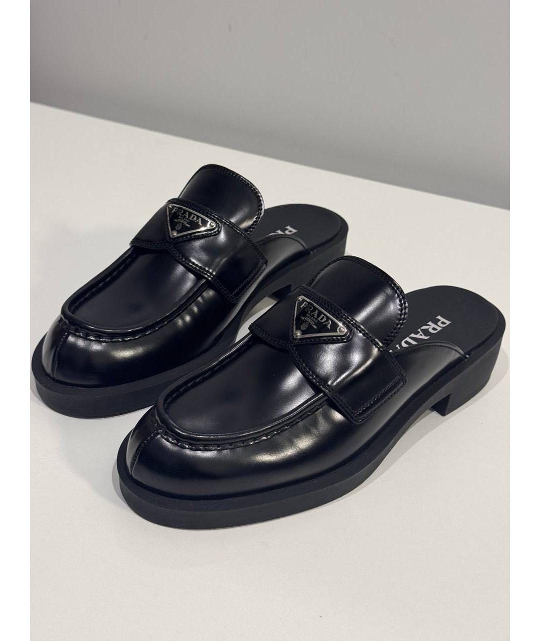 PRADA Черные кожаные мюли, фото 6