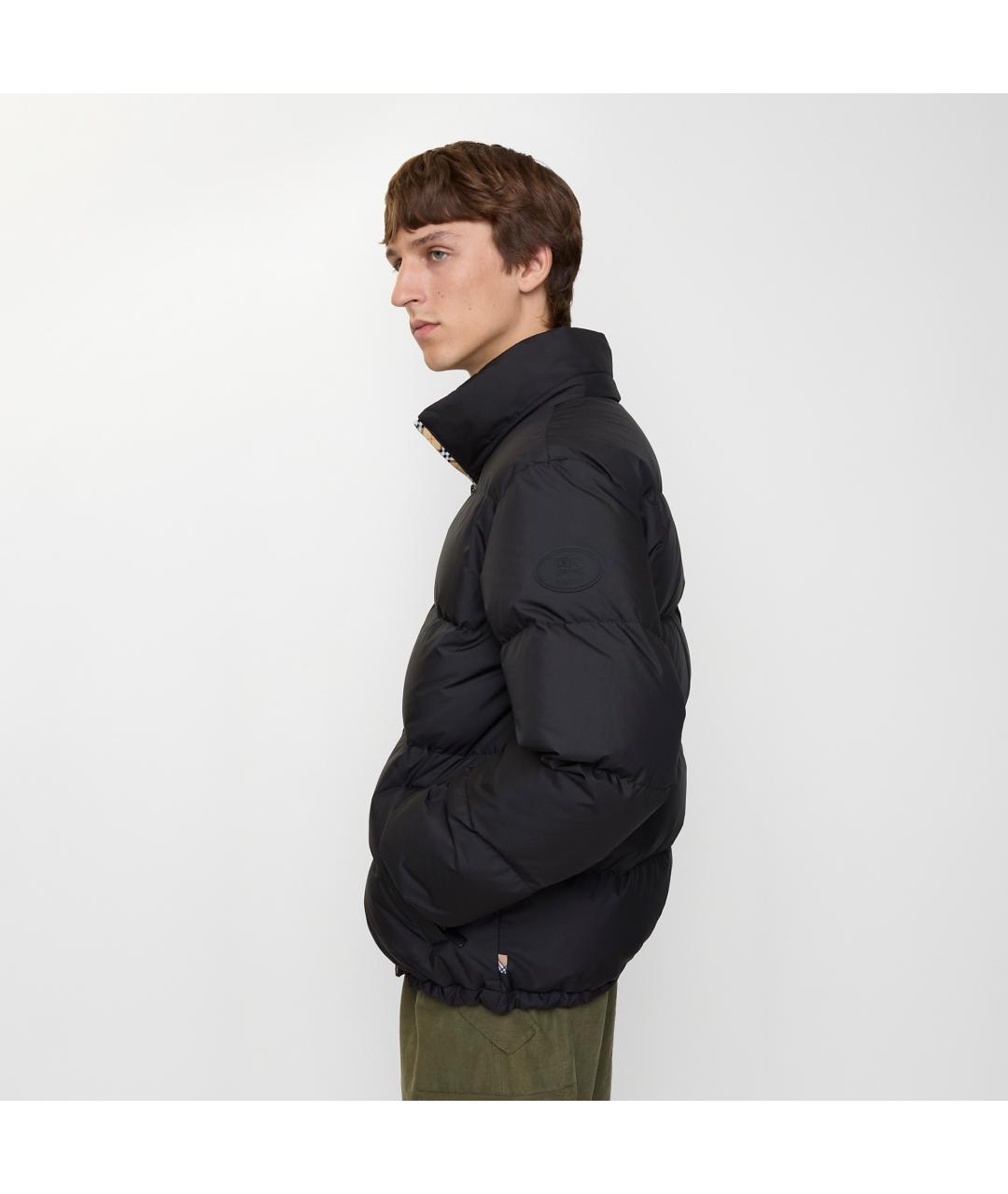 BURBERRY Черный полиэстеровый пуховик, фото 4