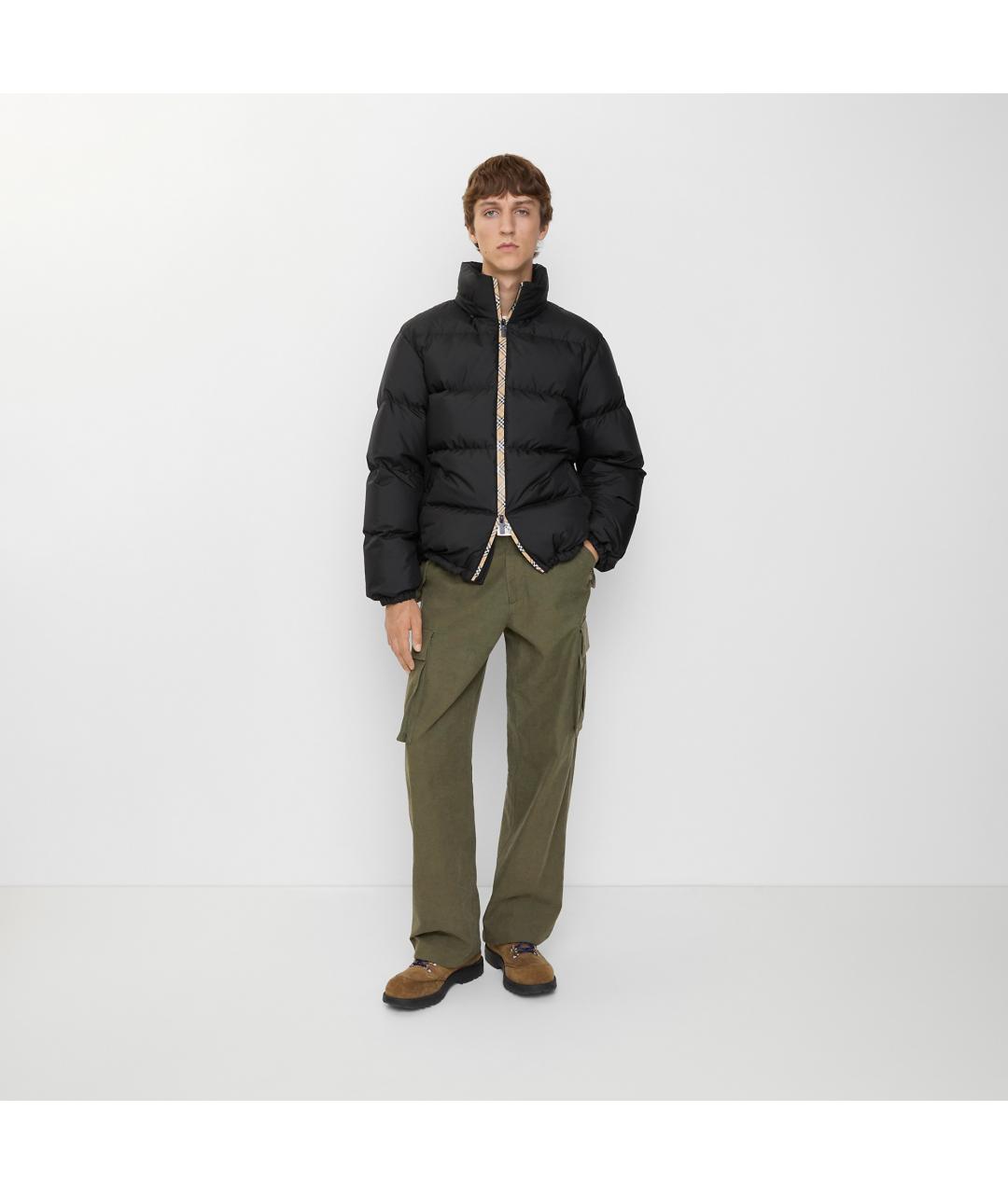 BURBERRY Черный полиэстеровый пуховик, фото 2