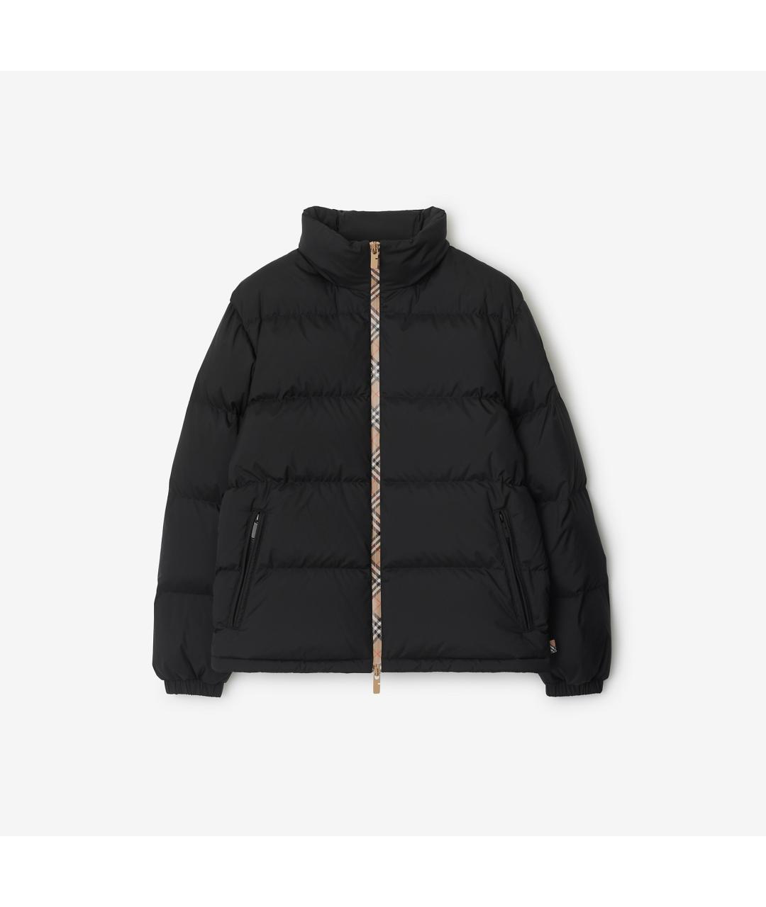 BURBERRY Черный полиэстеровый пуховик, фото 6