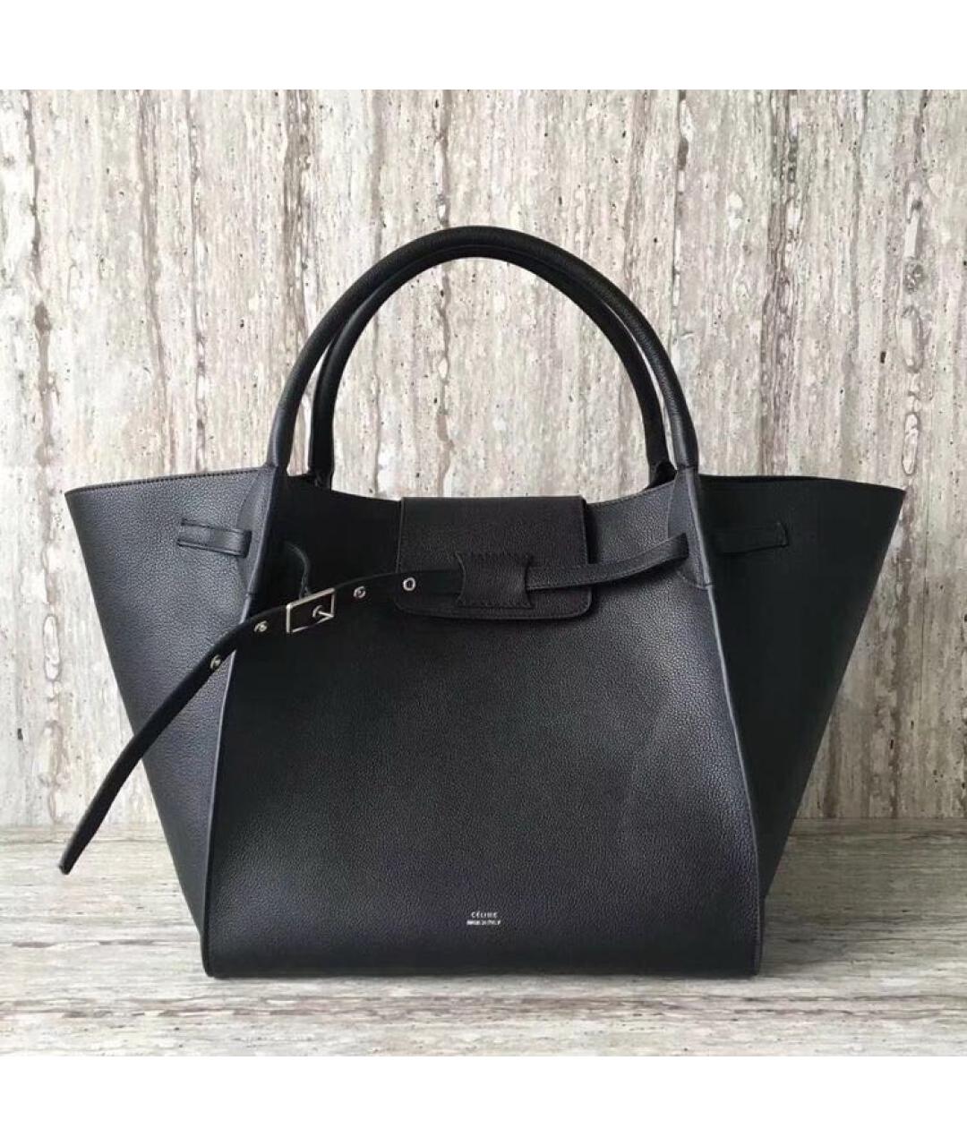 CELINE Черная кожаная сумка с короткими ручками, фото 3