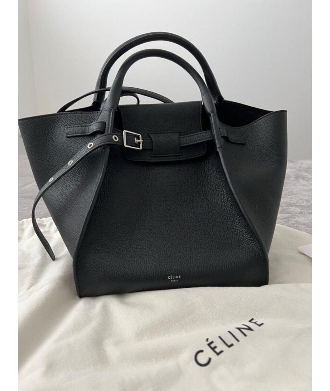 CELINE Черная кожаная сумка с короткими ручками, фото 5