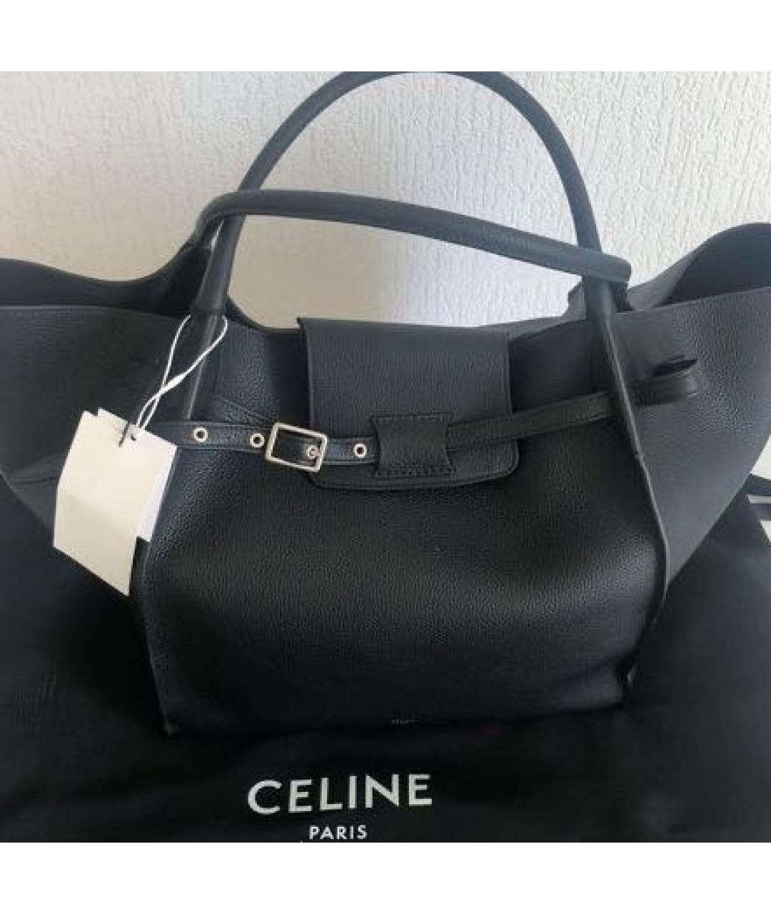 CELINE Черная кожаная сумка с короткими ручками, фото 4