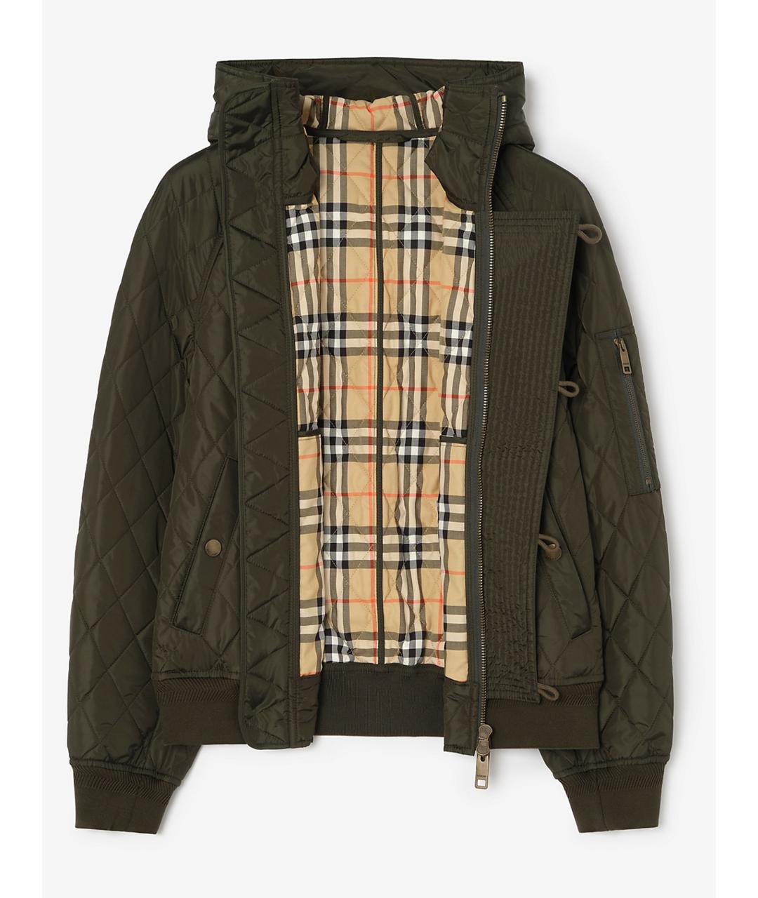 BURBERRY Зеленая полиамидовая куртка, фото 2