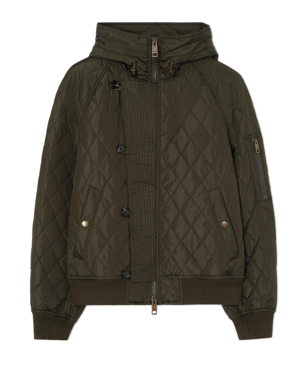 BURBERRY Зеленая полиамидовая куртка, фото 1