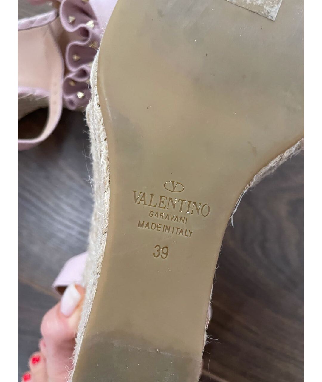 VALENTINO Розовые кожаные босоножки, фото 5