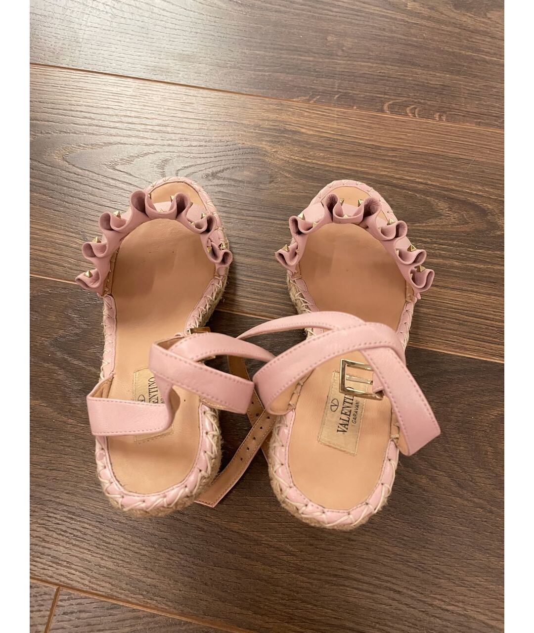 VALENTINO Розовые кожаные босоножки, фото 3