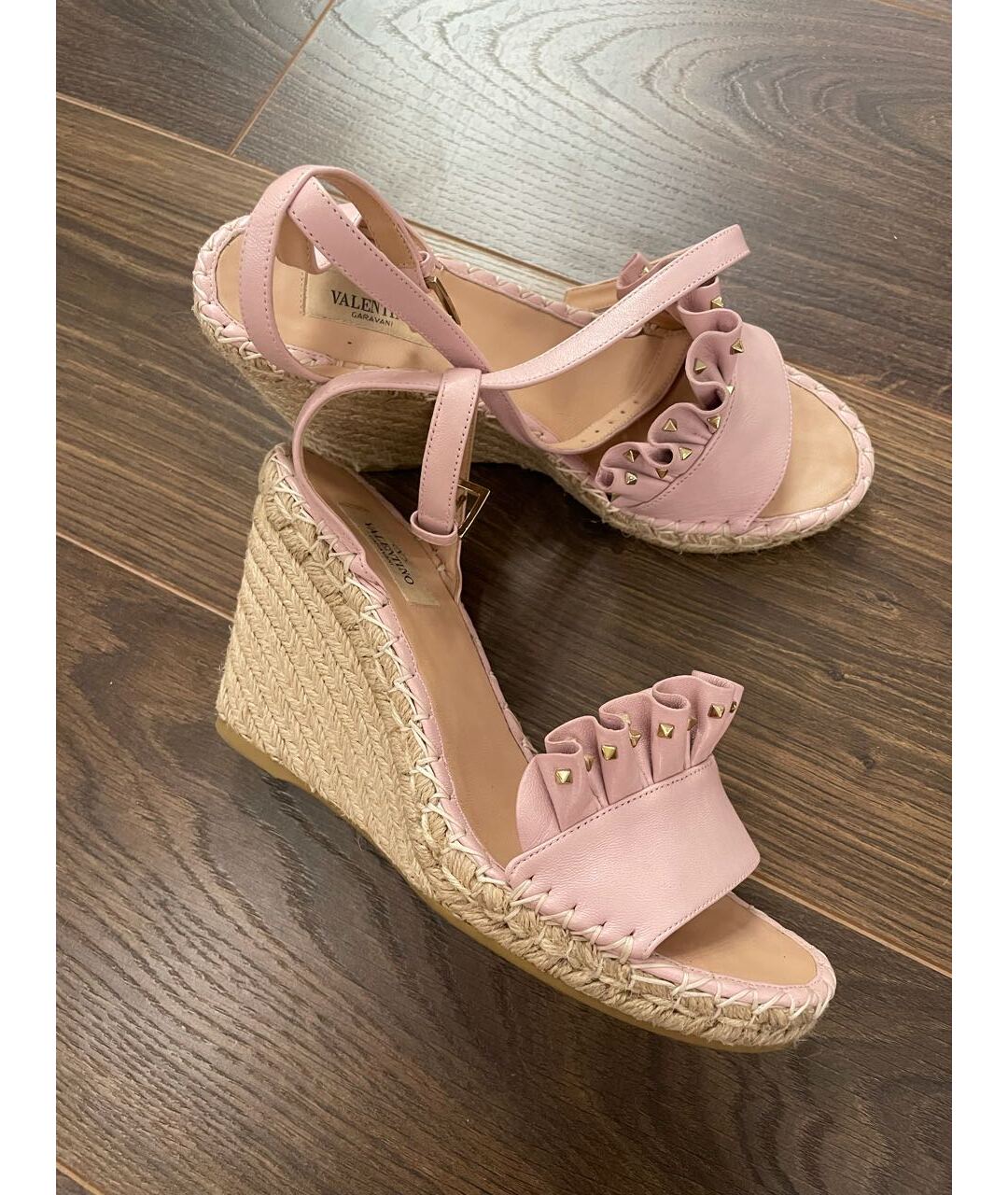 VALENTINO Розовые кожаные босоножки, фото 7