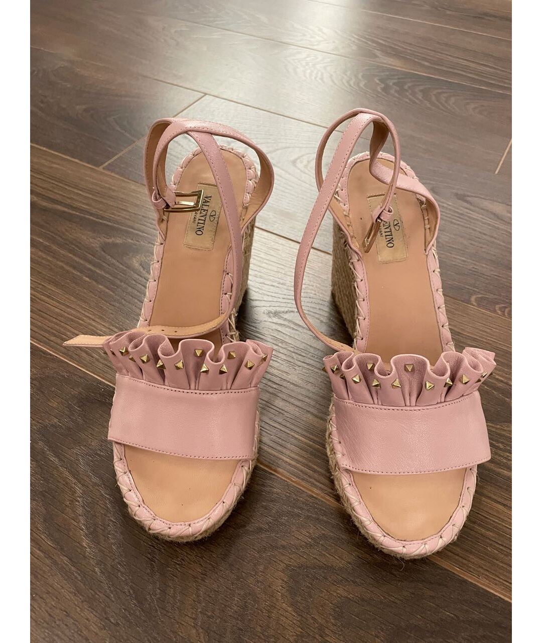 VALENTINO Розовые кожаные босоножки, фото 2