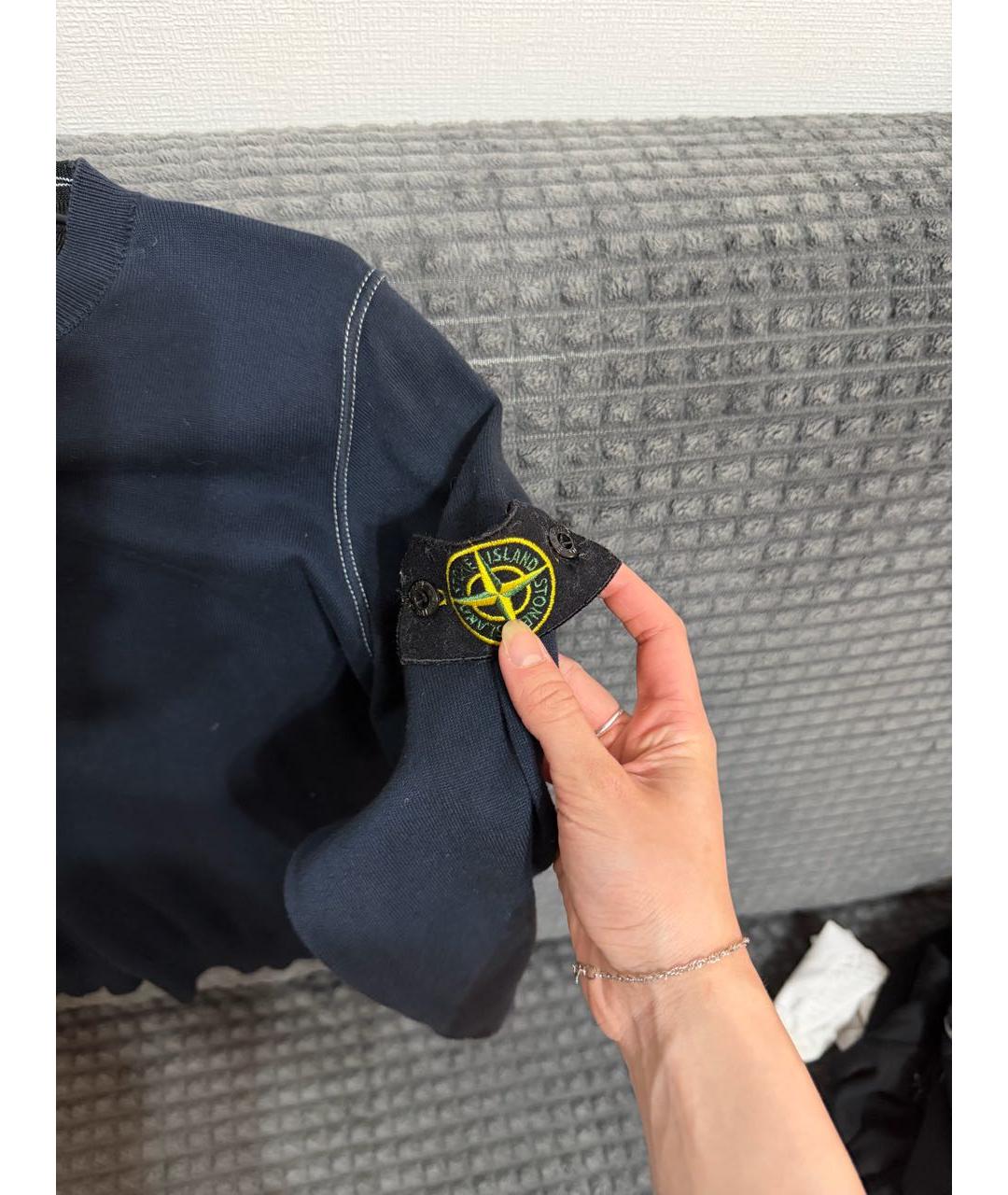 STONE ISLAND Темно-синий кашемировый джемпер / свитер, фото 2