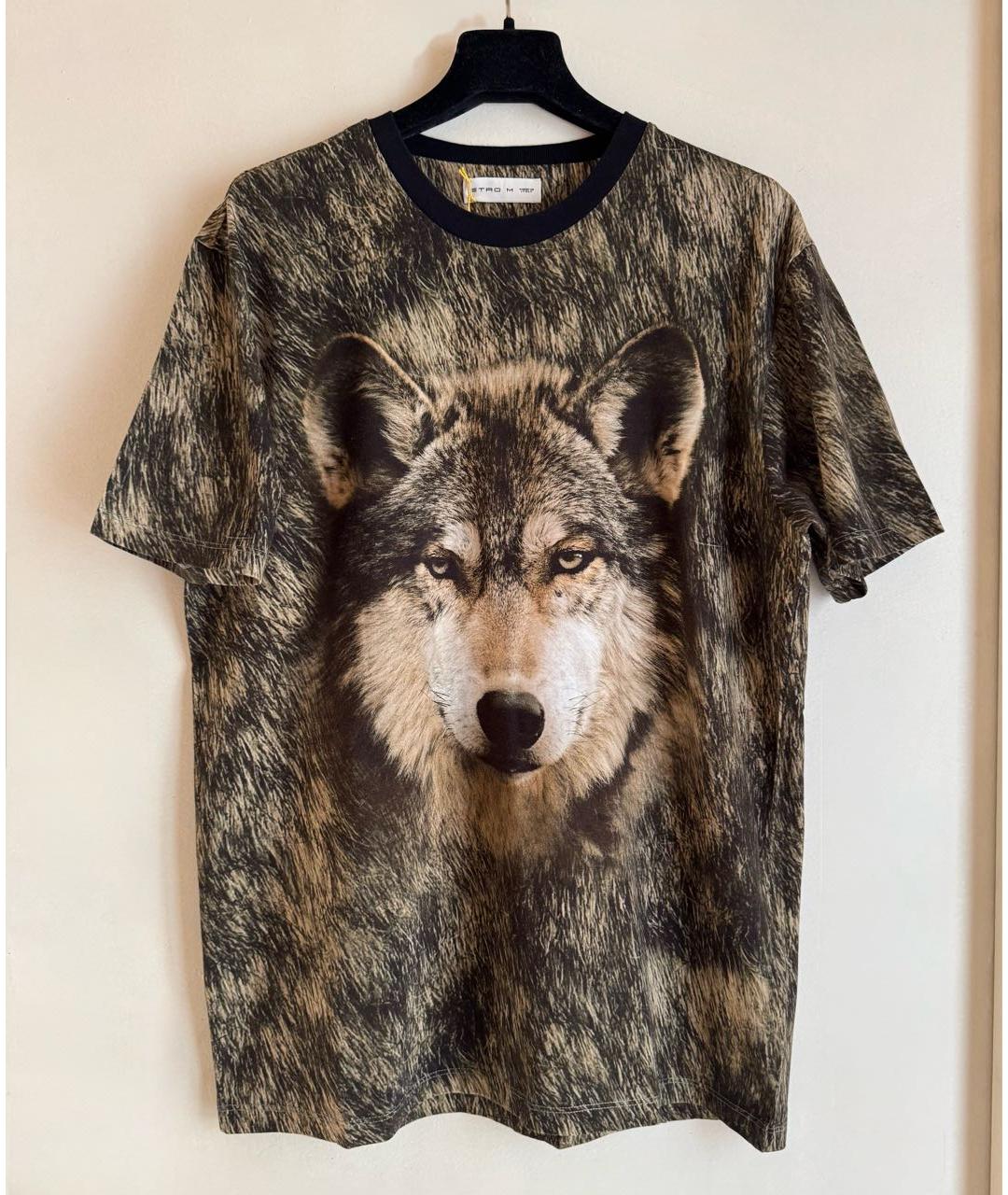 ETRO Коричневая хлопковая футболка, фото 5