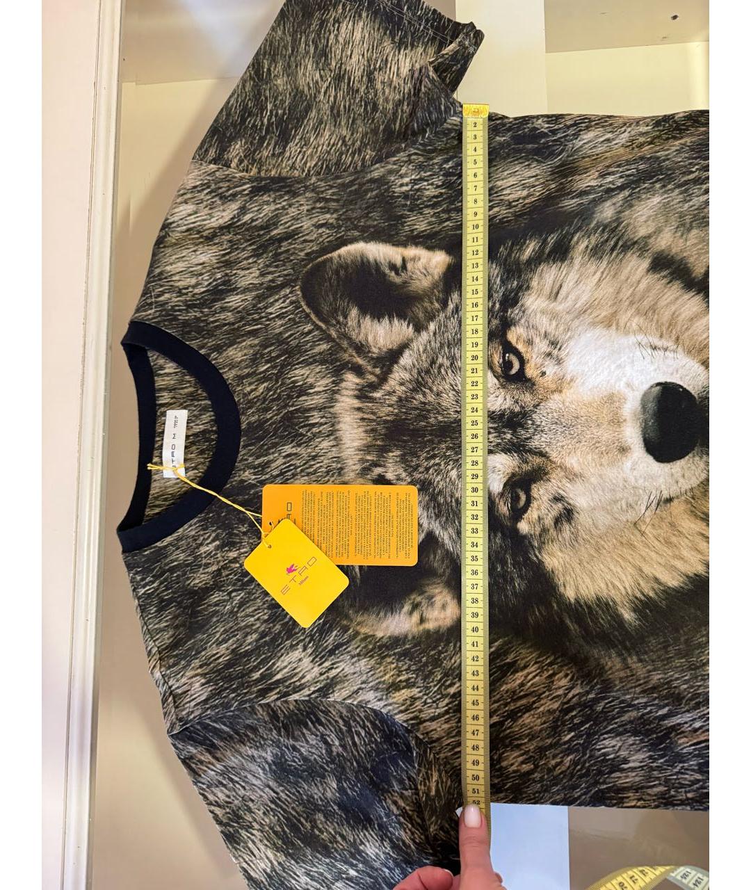 ETRO Коричневая хлопковая футболка, фото 8