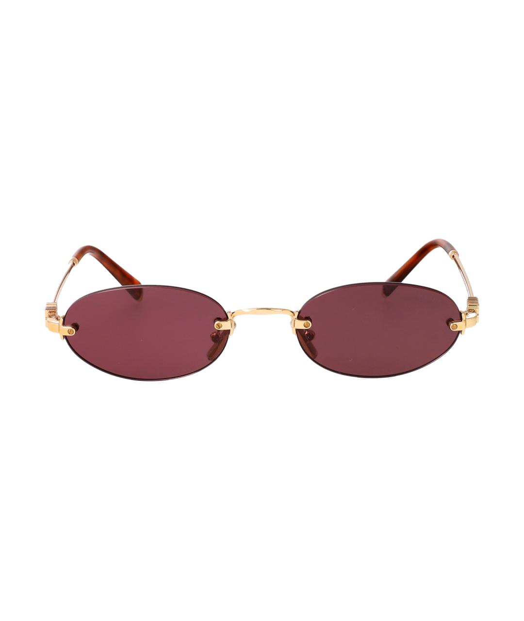 MIU MIU Золотые металлические солнцезащитные очки, фото 2