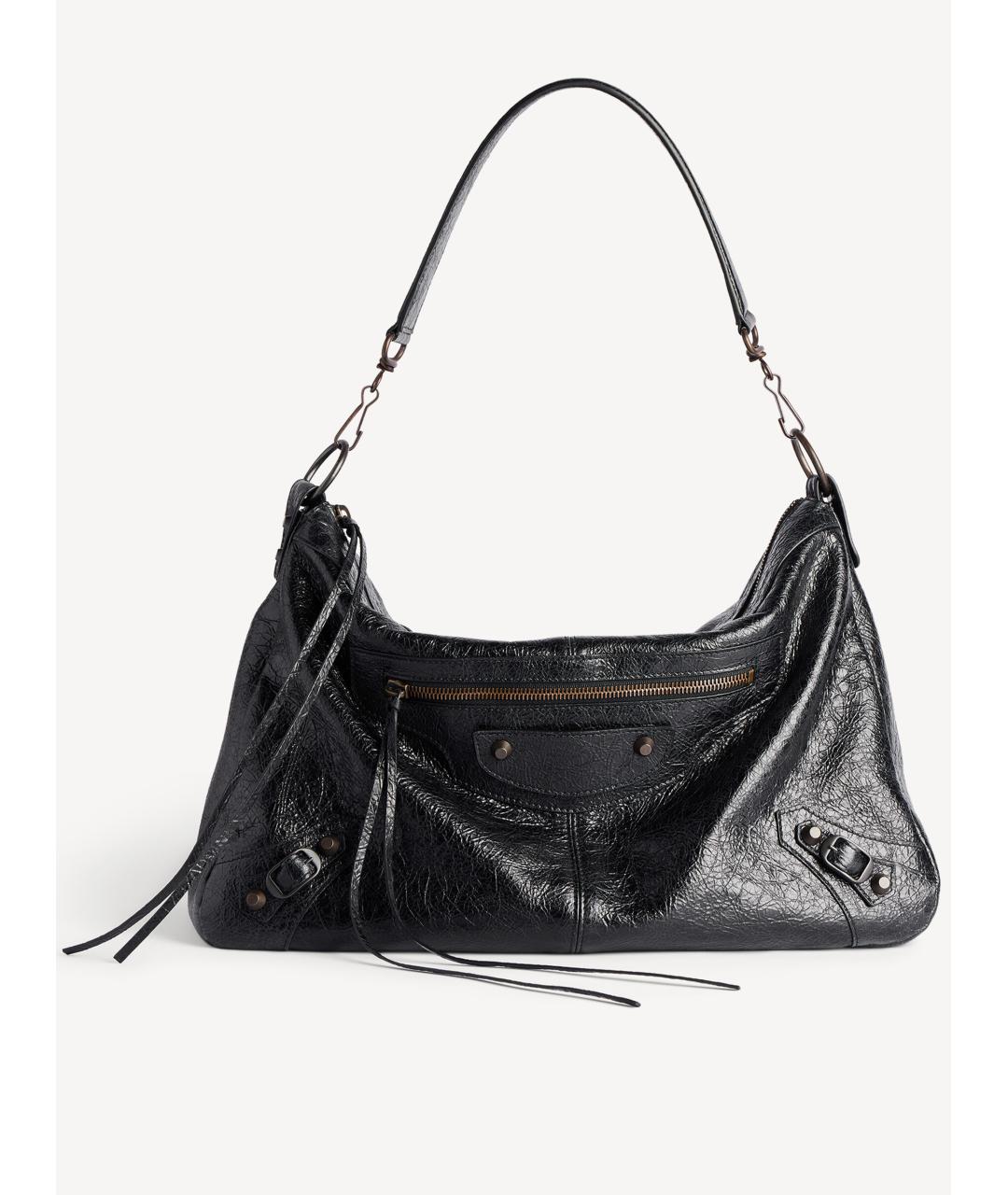 BALENCIAGA Черная кожаная сумка на плечо, фото 4