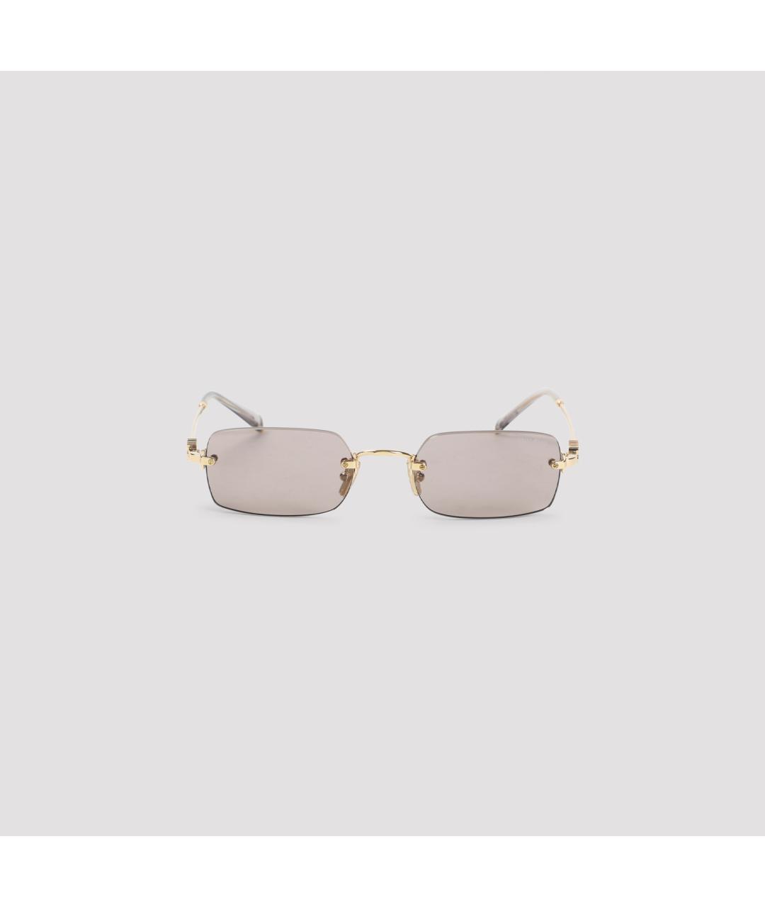 MIU MIU Золотые металлические солнцезащитные очки, фото 2