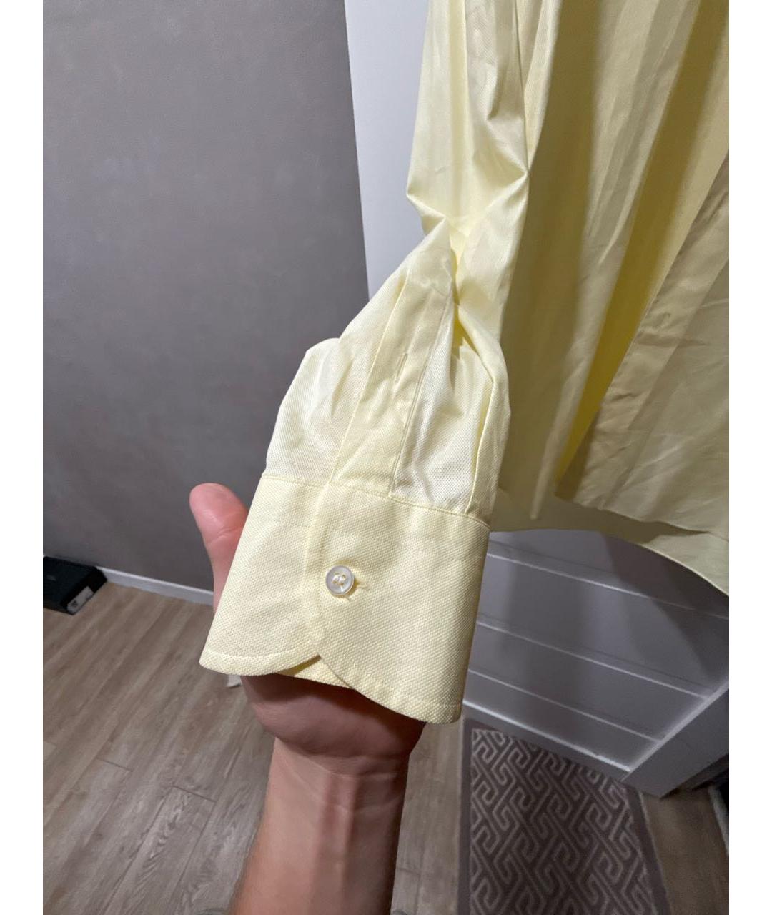 LORO PIANA Желтая хлопковая кэжуал рубашка, фото 4