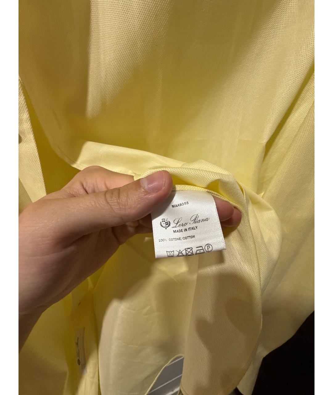 LORO PIANA Желтая хлопковая кэжуал рубашка, фото 7
