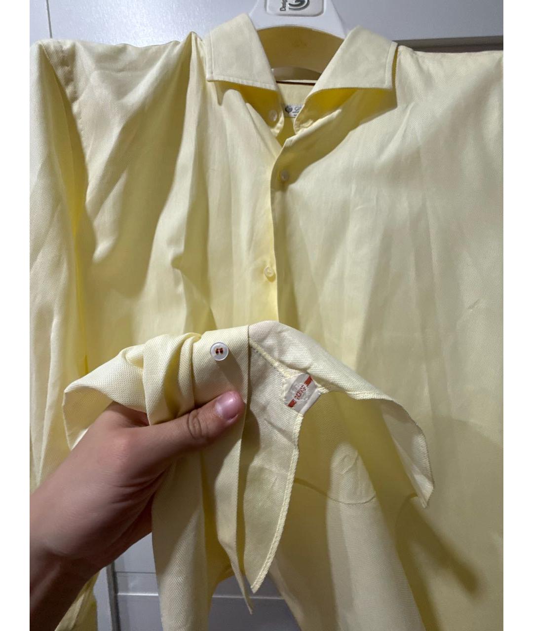 LORO PIANA Желтая хлопковая кэжуал рубашка, фото 8