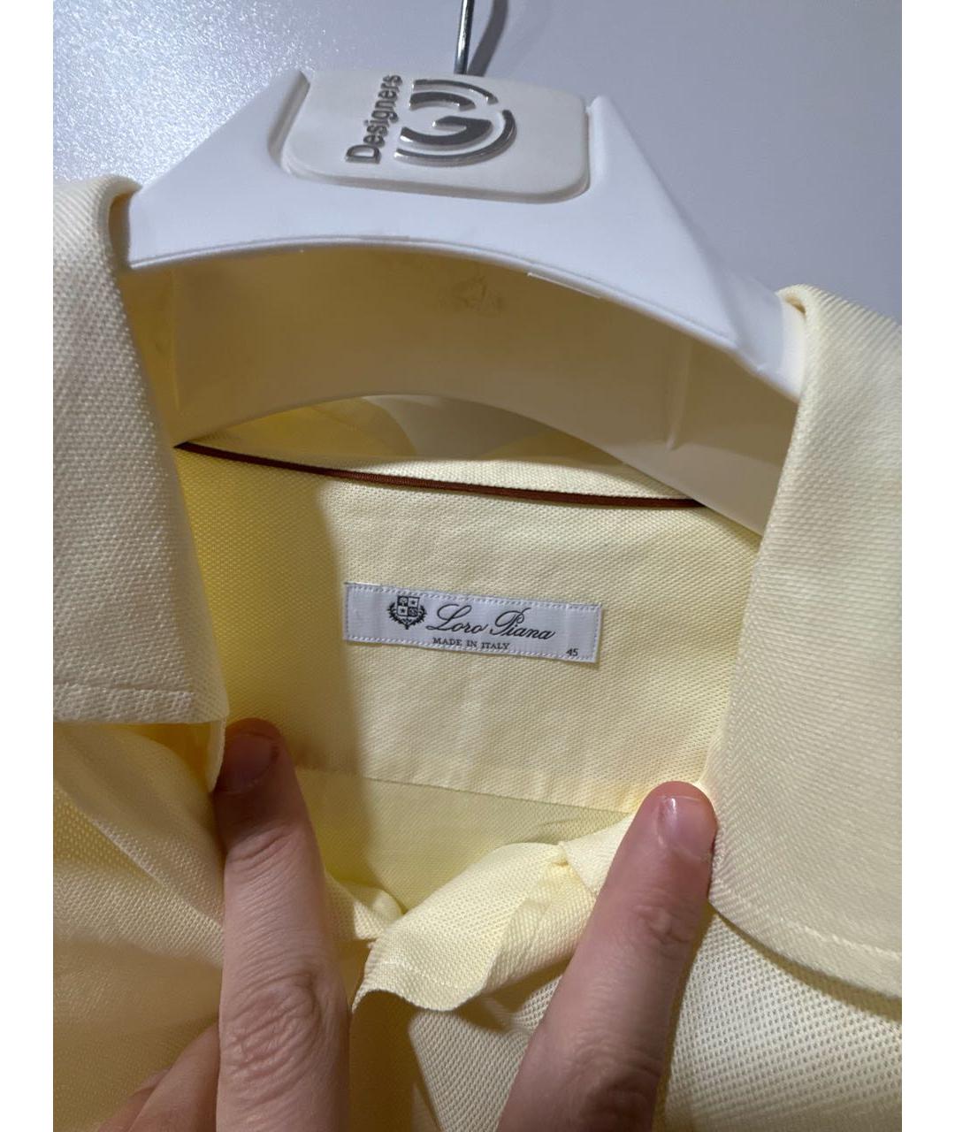 LORO PIANA Желтая хлопковая кэжуал рубашка, фото 6