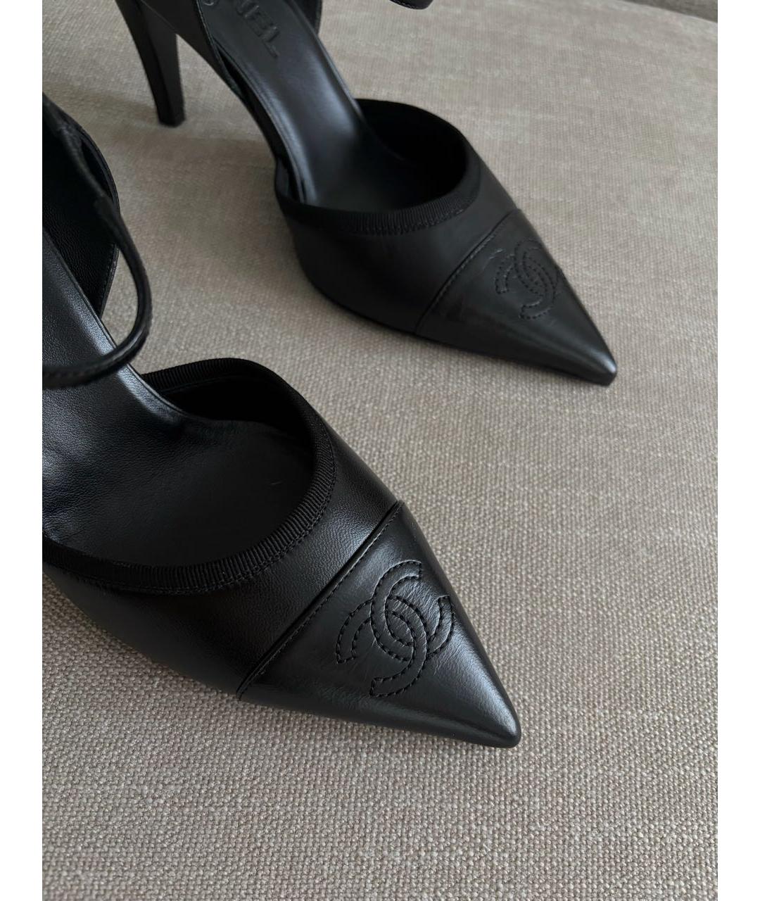 CHANEL Черные кожаные туфли, фото 3