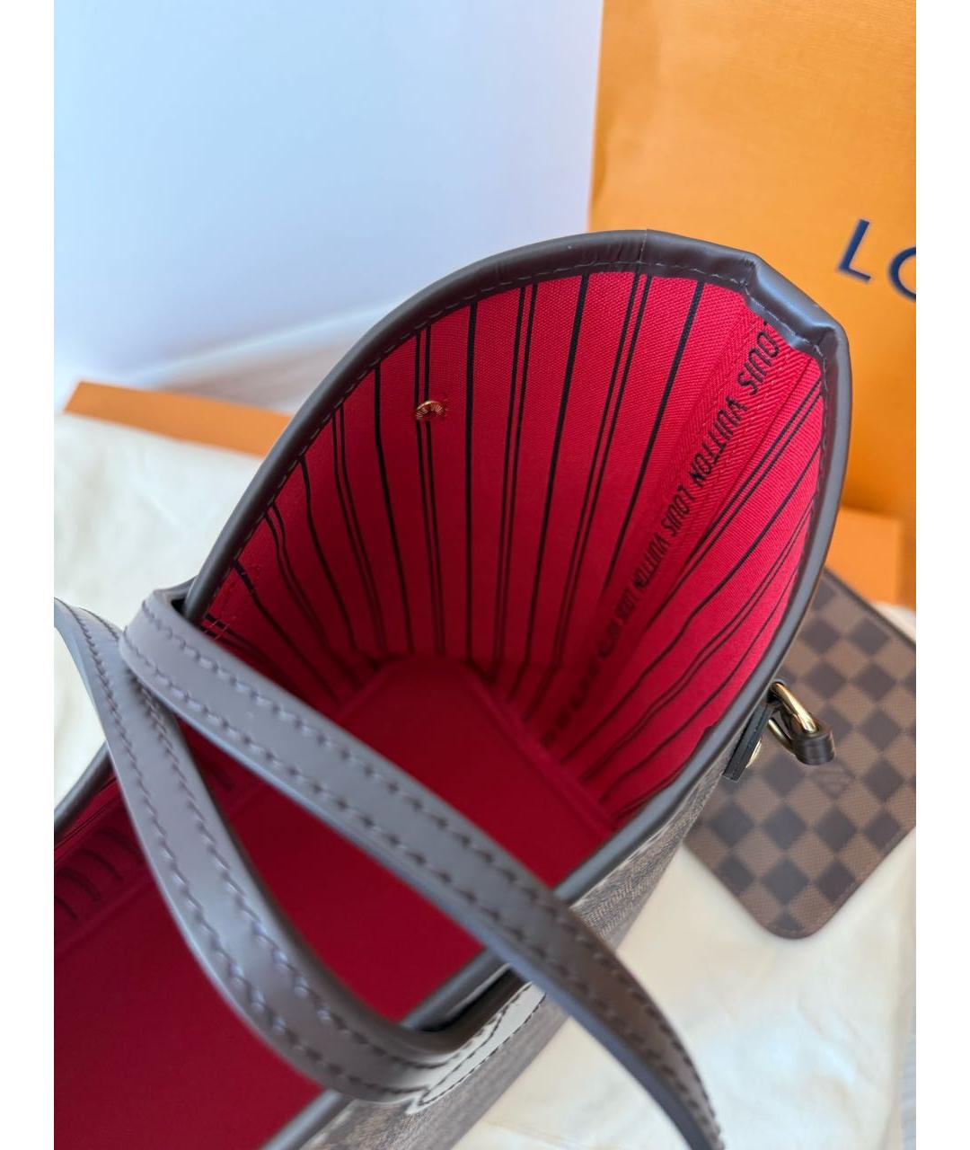 LOUIS VUITTON Коричневая сумка тоут из искусственной кожи, фото 6