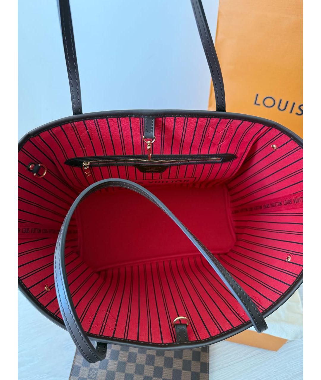 LOUIS VUITTON Коричневая сумка тоут из искусственной кожи, фото 5