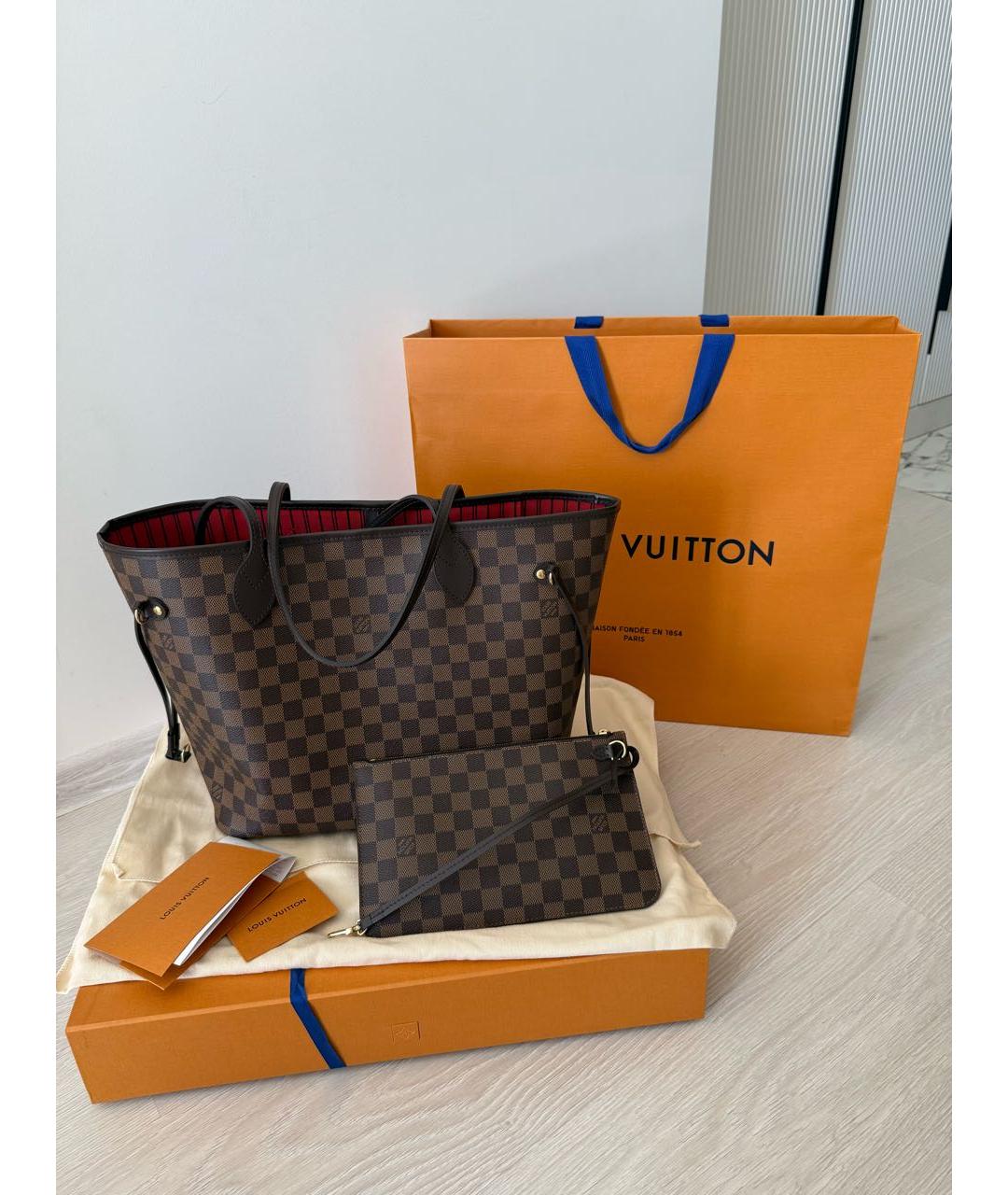 LOUIS VUITTON Коричневая сумка тоут из искусственной кожи, фото 3