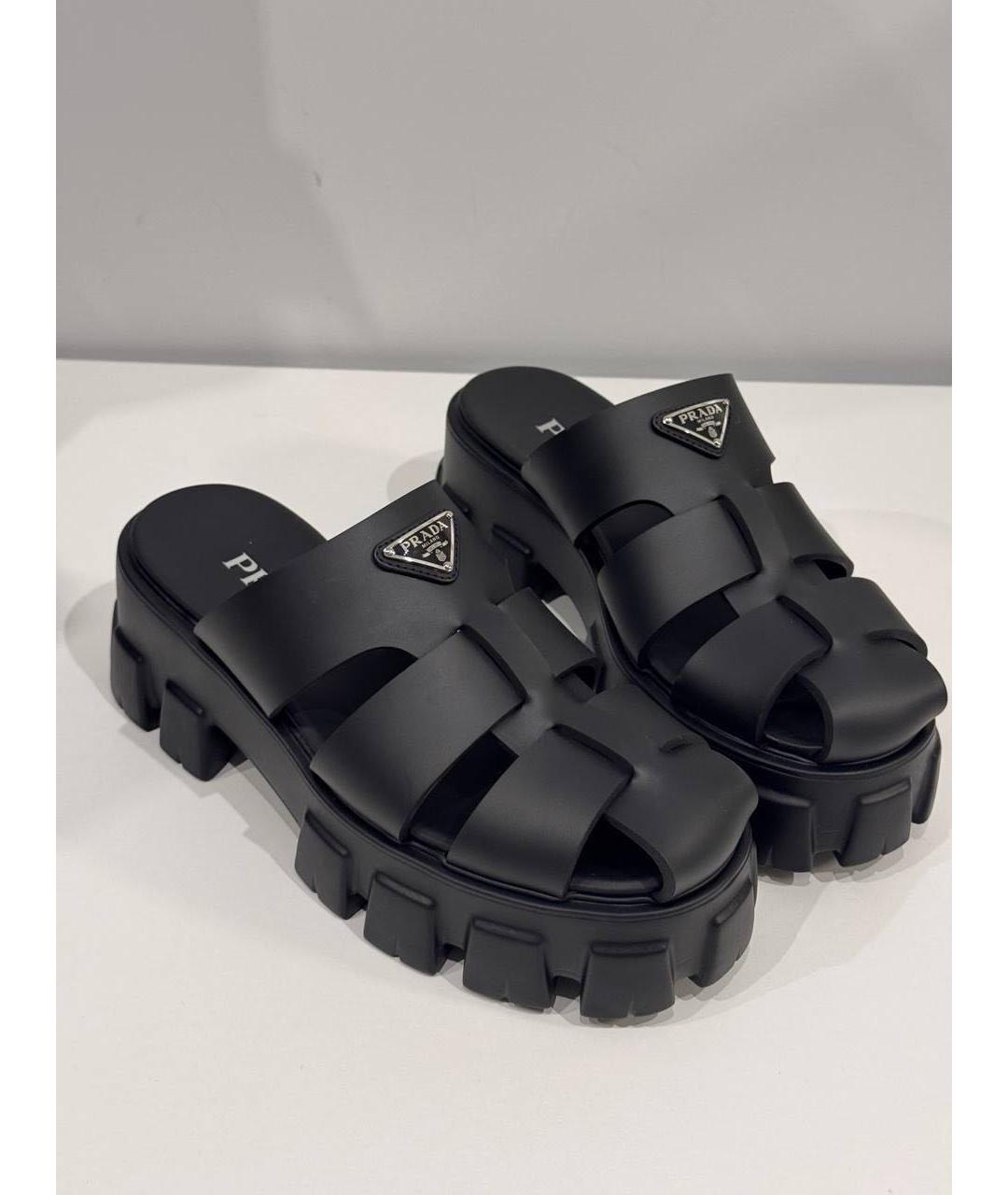 PRADA Черные шлепанцы, фото 5