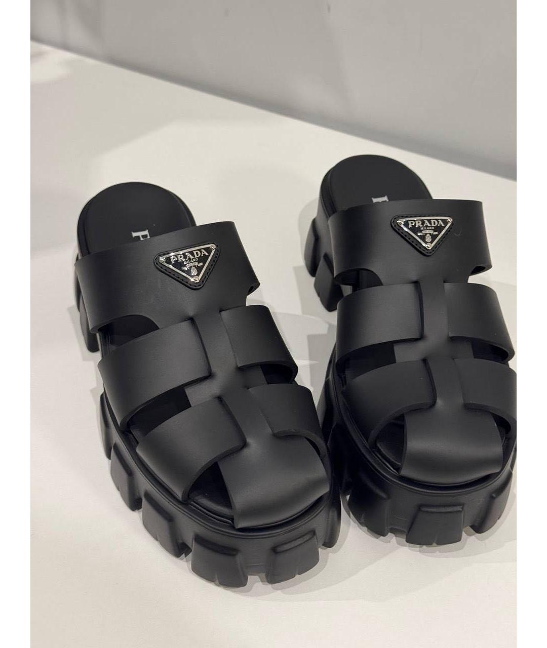PRADA Черные шлепанцы, фото 3