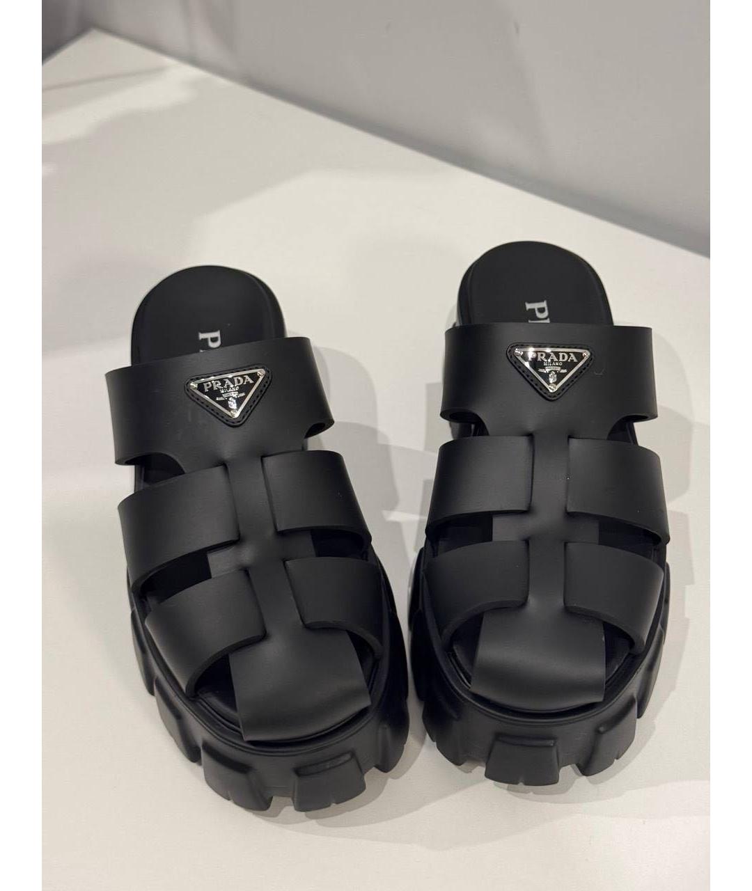 PRADA Черные шлепанцы, фото 2