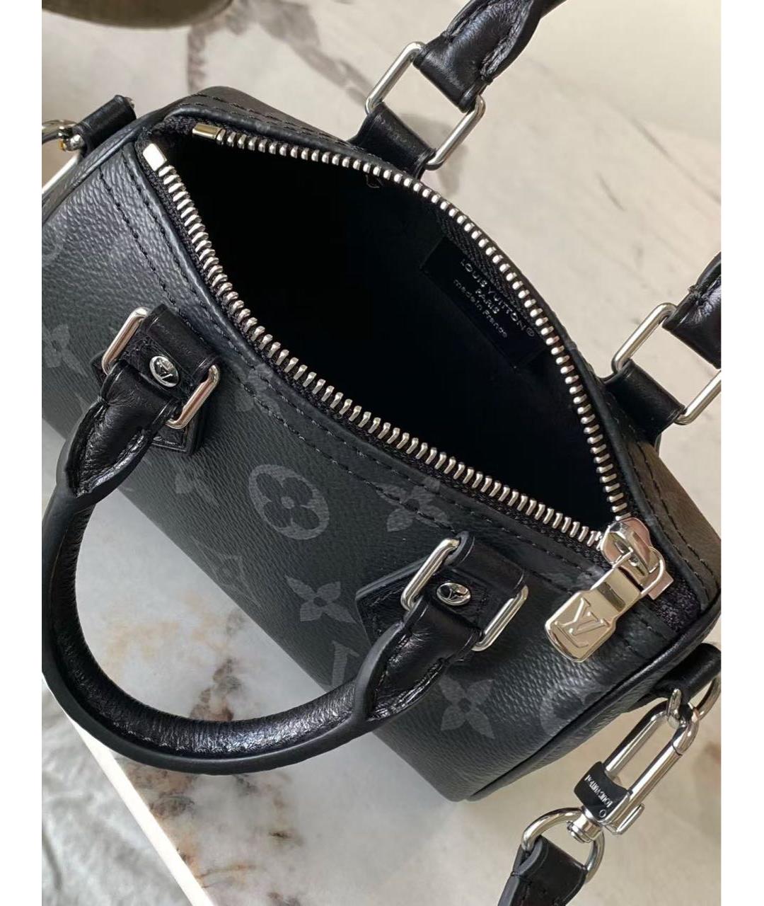 LOUIS VUITTON Черная кожаная сумка через плечо, фото 4