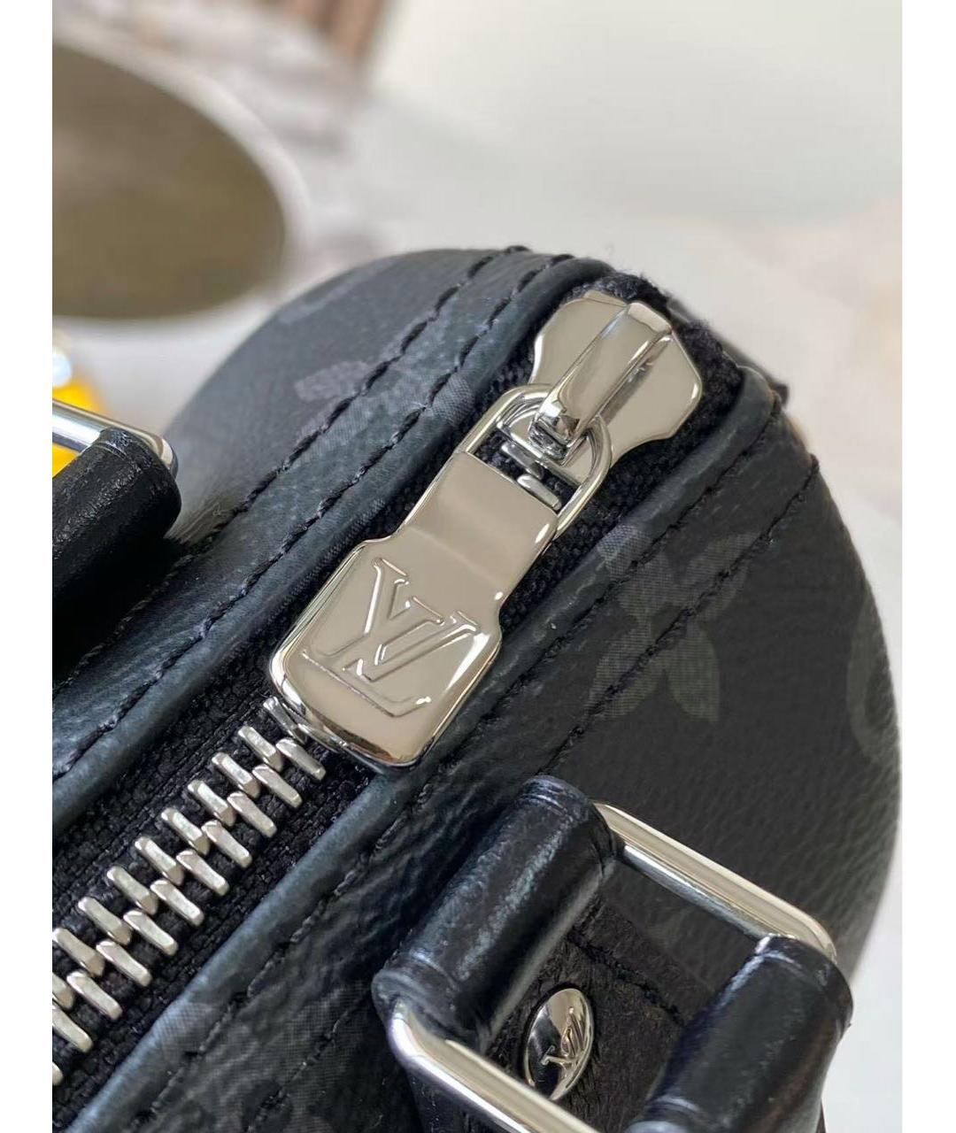 LOUIS VUITTON Черная кожаная сумка через плечо, фото 7
