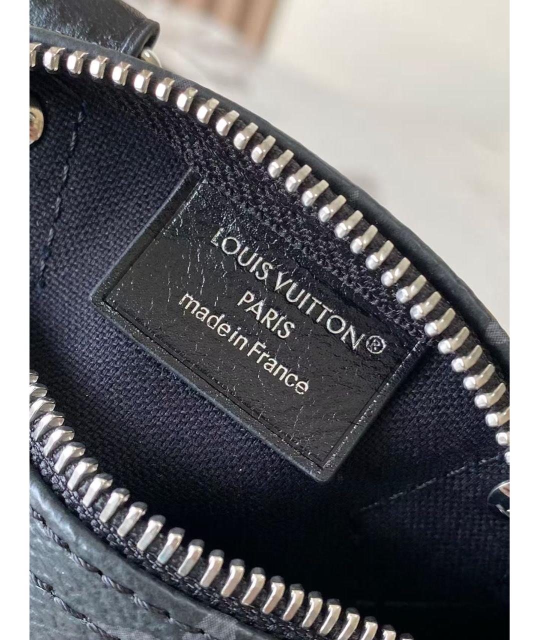 LOUIS VUITTON Черная кожаная сумка через плечо, фото 5