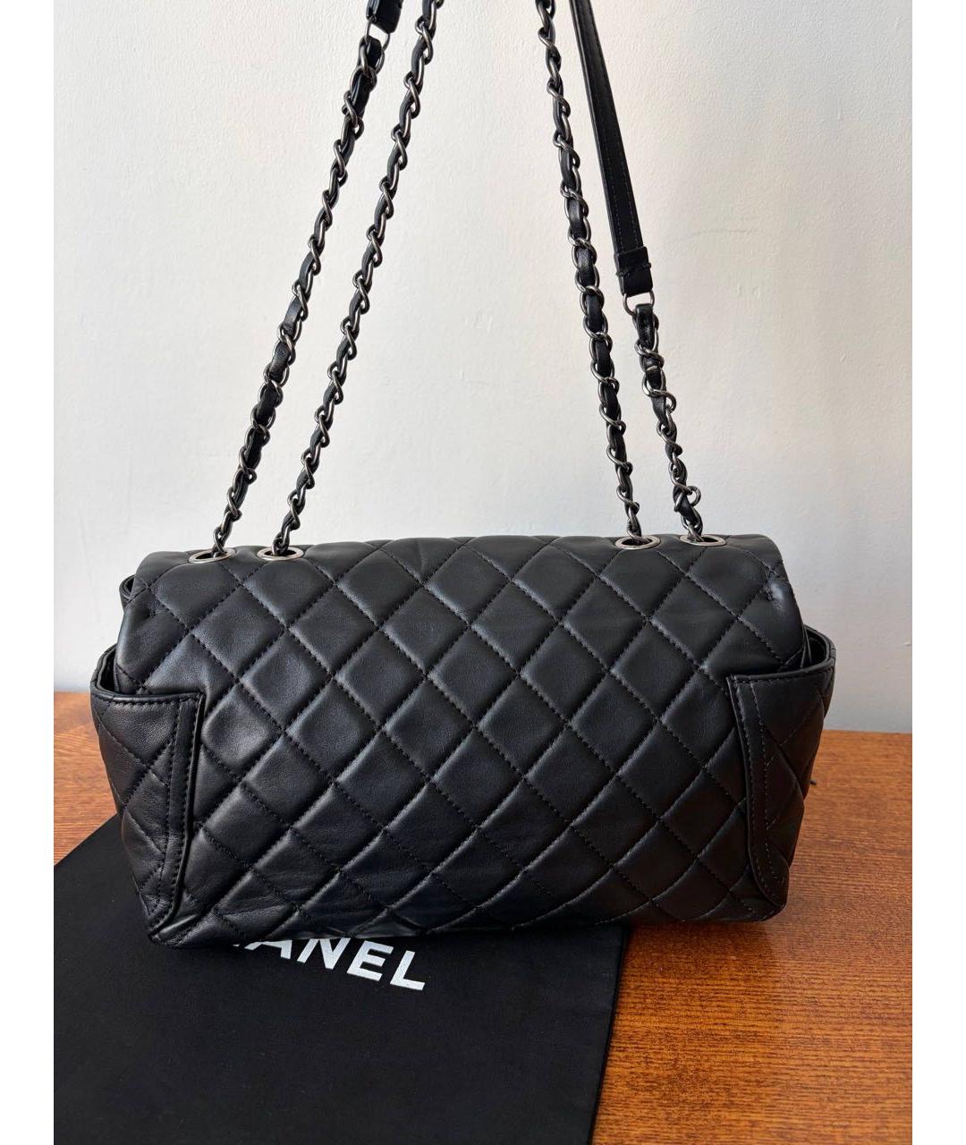 CHANEL Черная кожаная сумка через плечо, фото 6