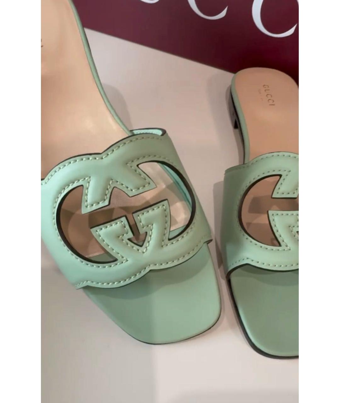 GUCCI Кожаные шлепанцы, фото 3